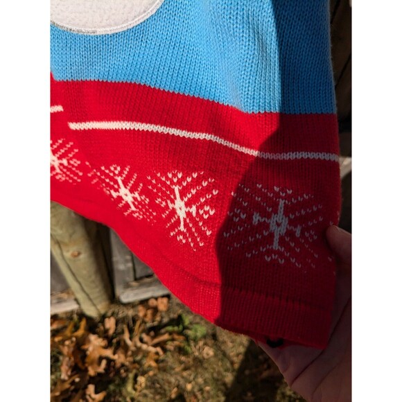 Holiday Time Ugly Christmas Sweater Snowman Tree Sled Multicolor XL Grandma - Picture 6 of 12